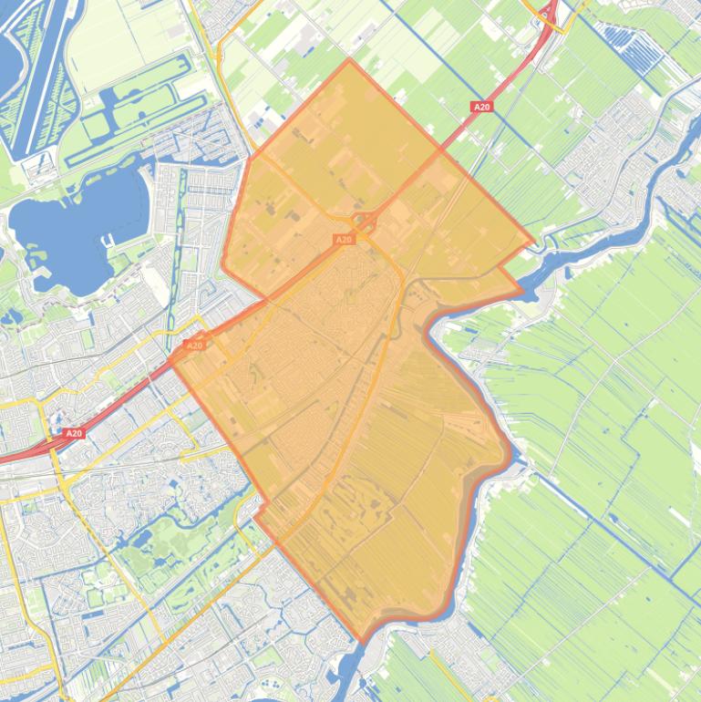 Kaart van de wijk Nieuwerkerk aan den IJssel.