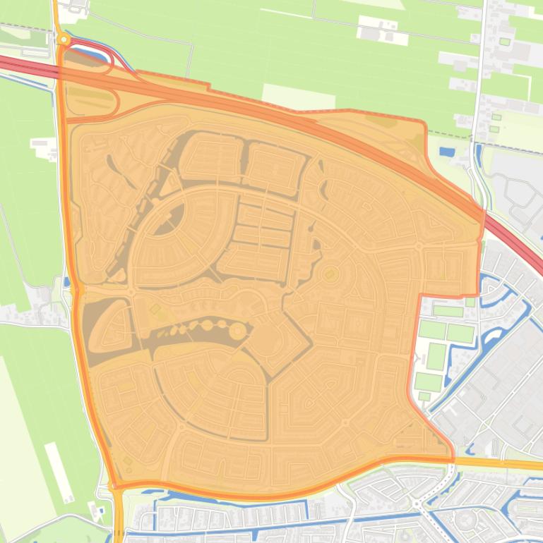 Kaart van de wijk Nieuwland.