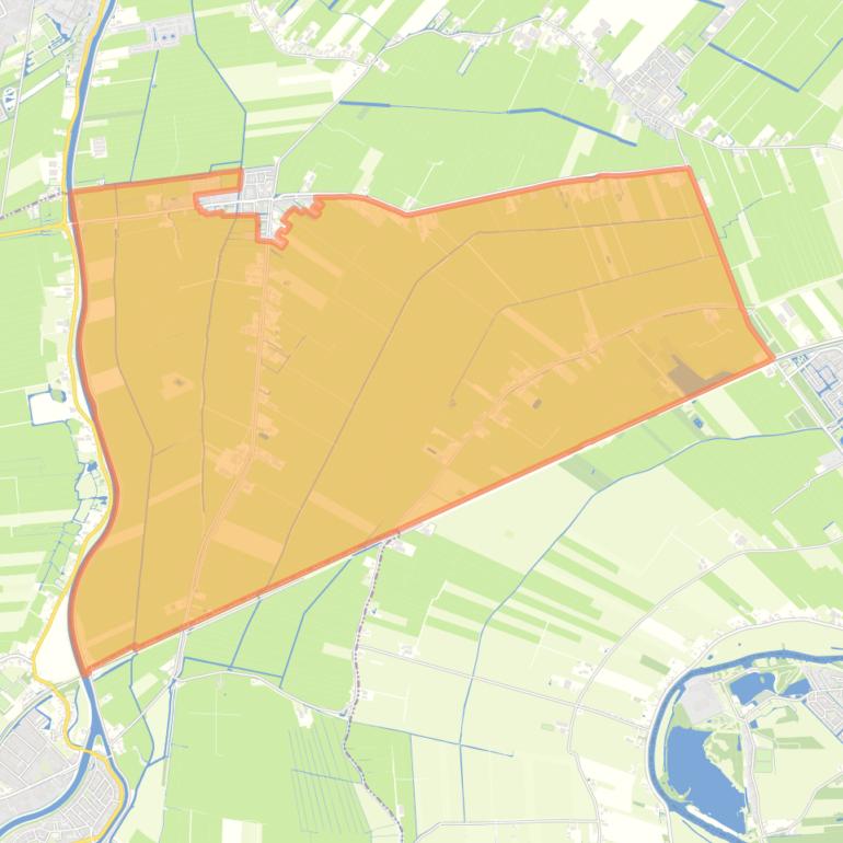 Kaart van de wijk Nieuwland buitengebied.