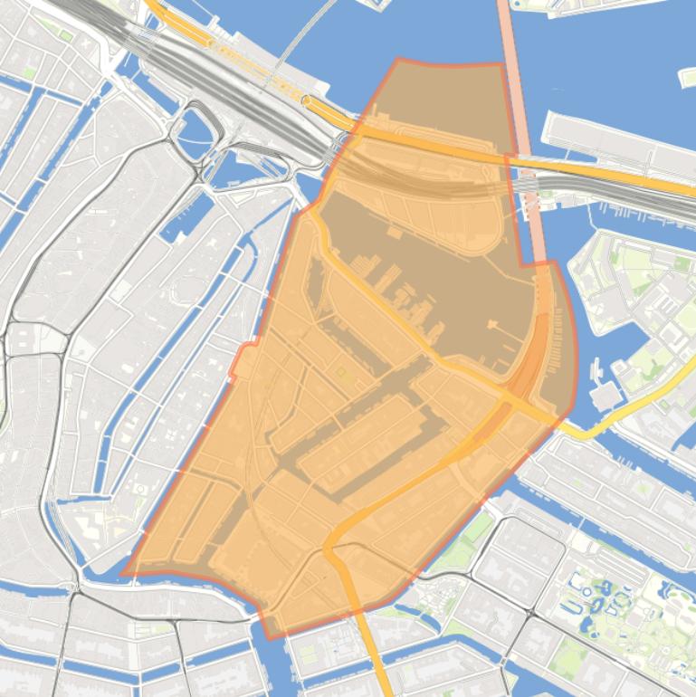 Kaart van de wijk Nieuwmarkt/Lastage.