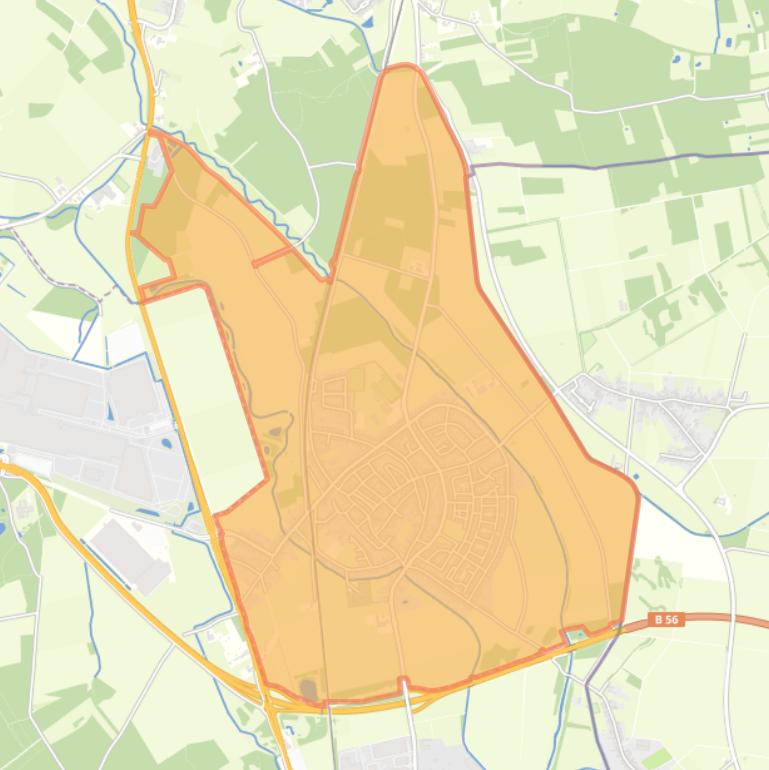 Kaart van de wijk Nieuwstadt.