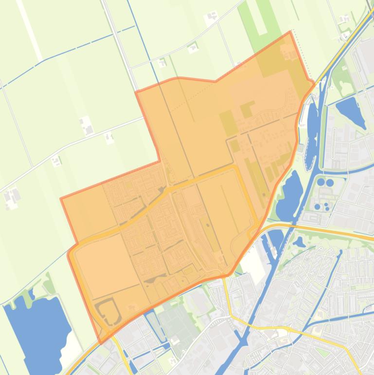 Kaart van de wijk Nieuwveenselanden.