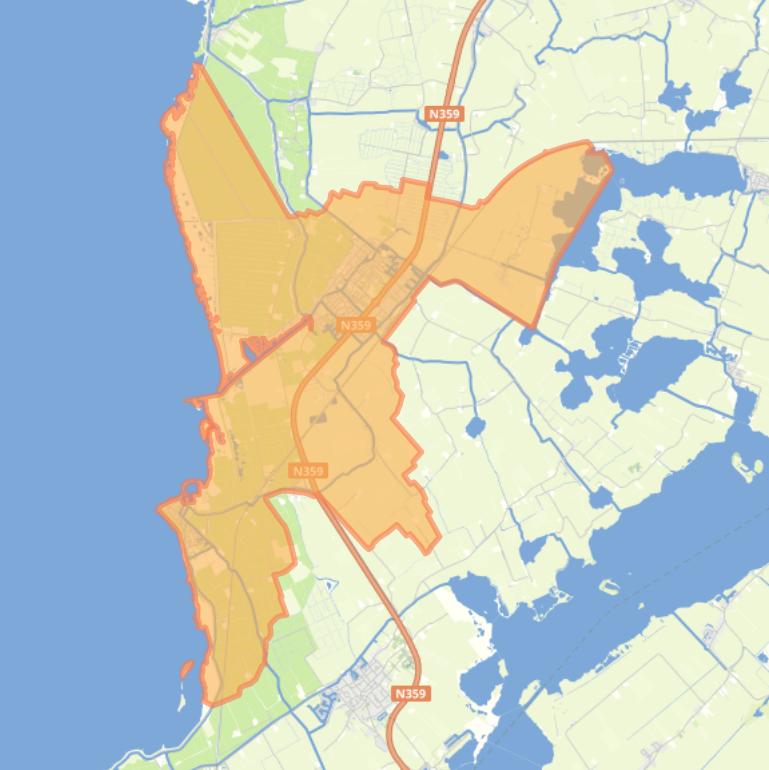 Kaart van de wijk Nijefurd.