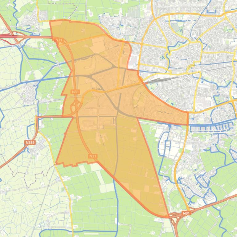 Kaart van de wijk Nijlân & De Zwette.