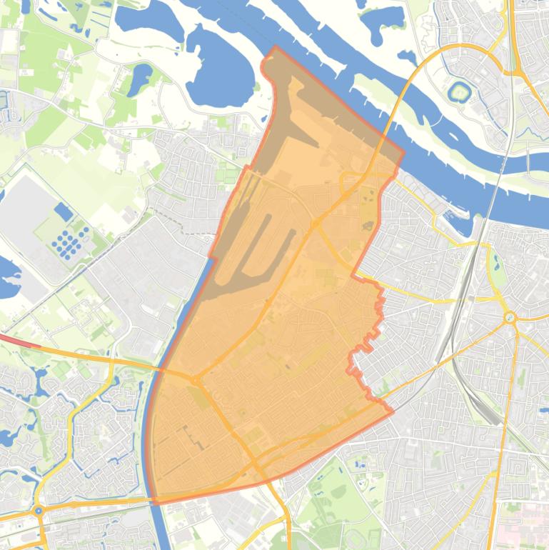 Kaart van de wijk Nijmegen-Nieuw-West.