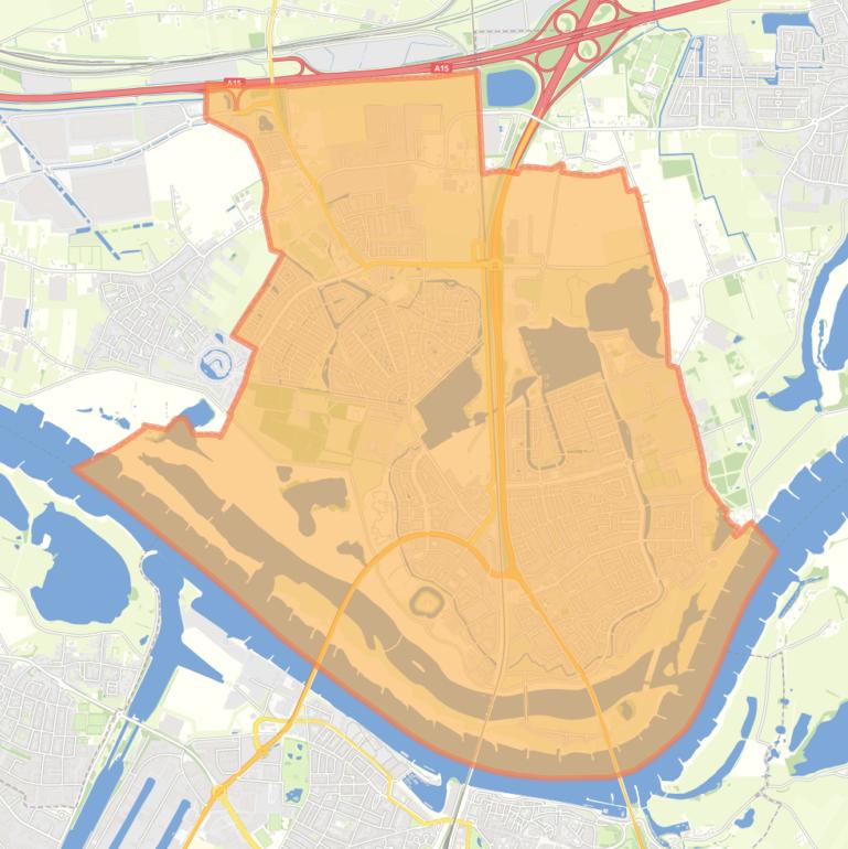 Kaart van de wijk Nijmegen-Noord.