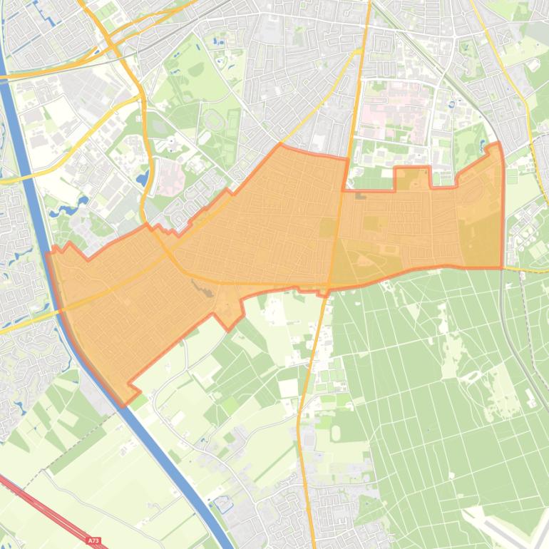 Kaart van de wijk Nijmegen-Zuid.