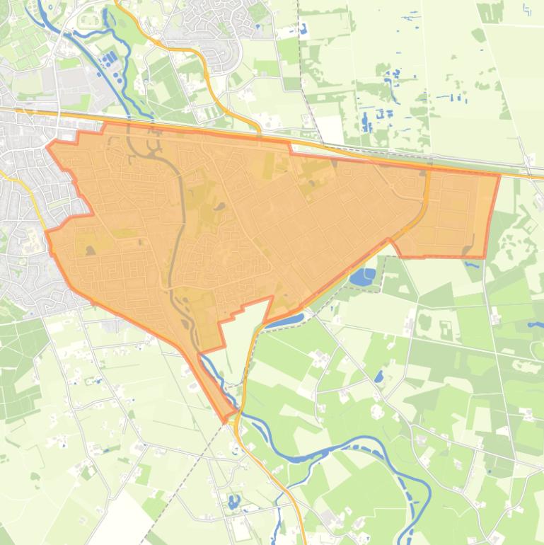 Kaart van de wijk Nijverdal Oost.