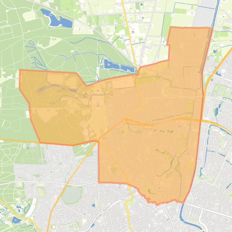 Kaart van de wijk Noord.