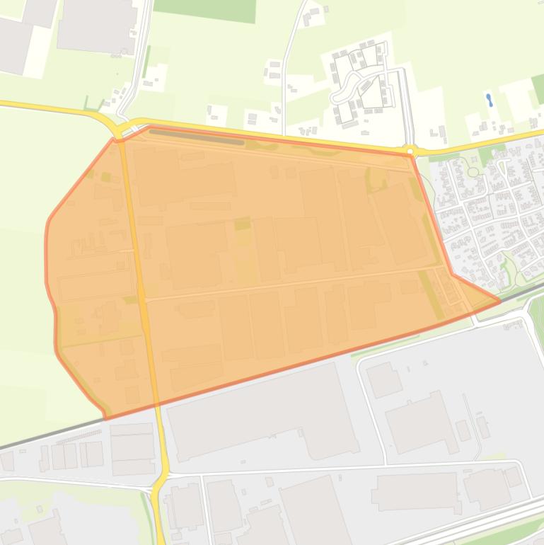 Kaart van de wijk Noord bedrijventerrein.