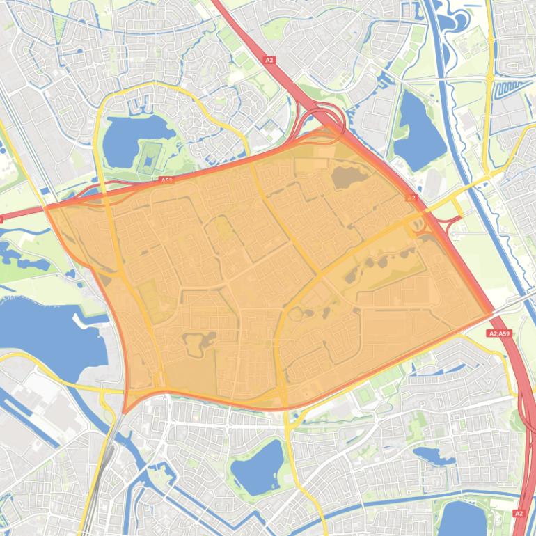 Kaart van de wijk Noord.