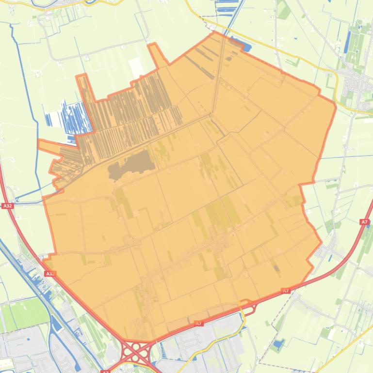 Kaart van de wijk Noord-Heerenveen.