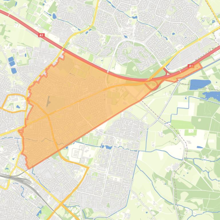 Kaart van de wijk Noord.