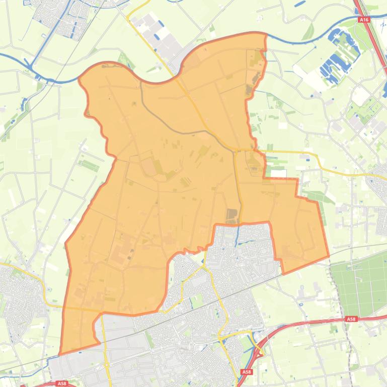 Kaart van de wijk Noord landelijk gebied.