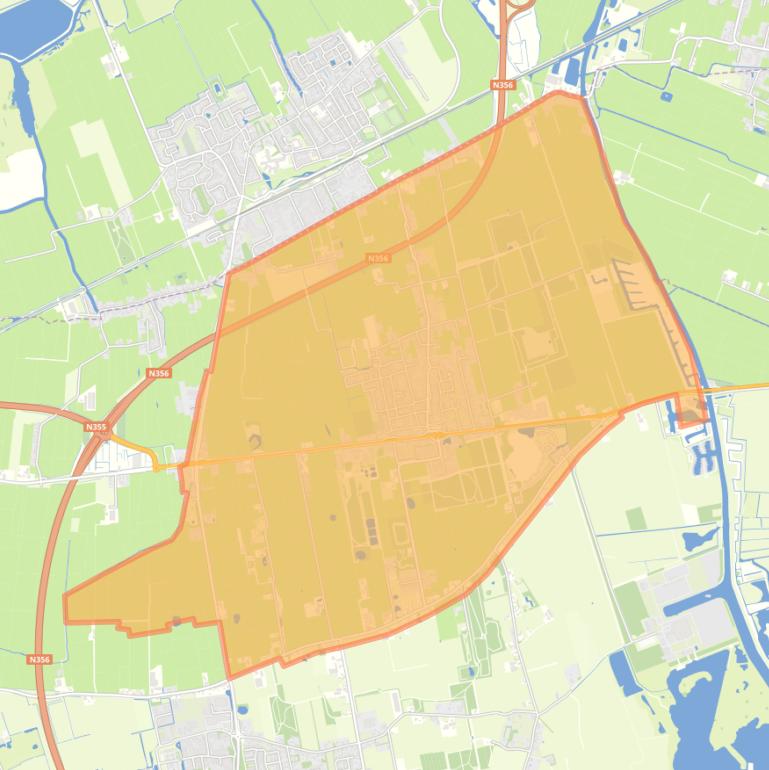 Kaart van de wijk Noordburgum.