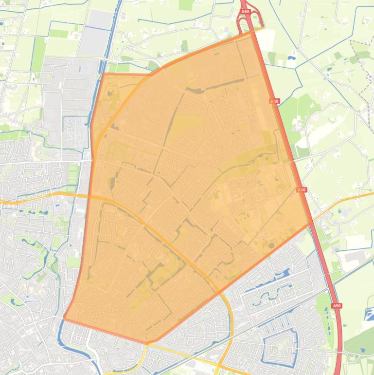 Kaart van de wijk Noordoost.