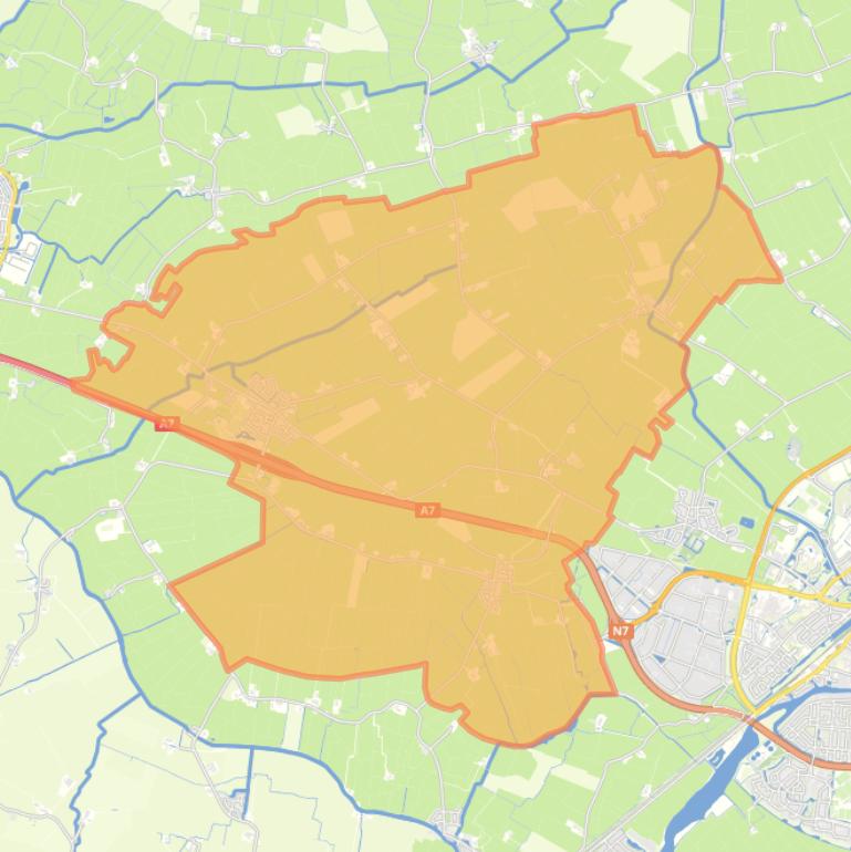 Kaart van de wijk Noordwest IJlst.