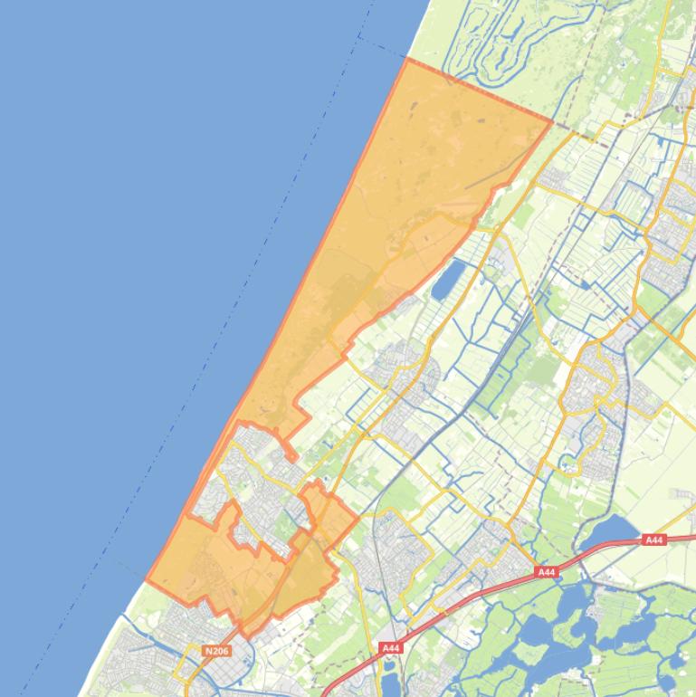 Kaart van de wijk Noordwijk Buitengebied.