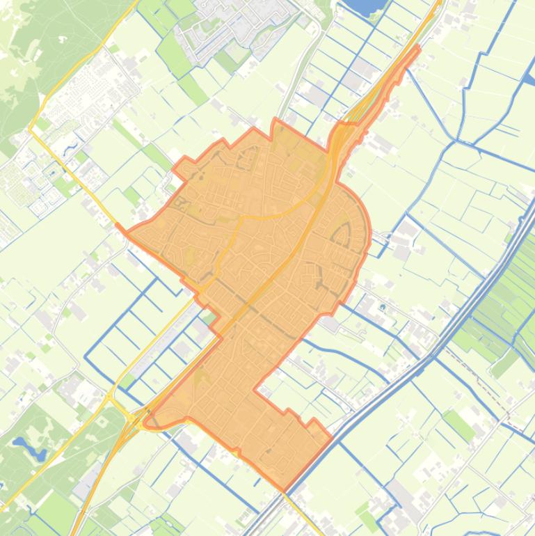 Kaart van de wijk Noordwijkerhout.