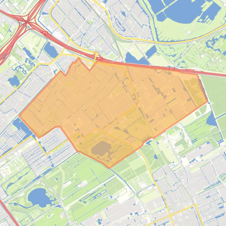 Kaart van de wijk Nootdorp.