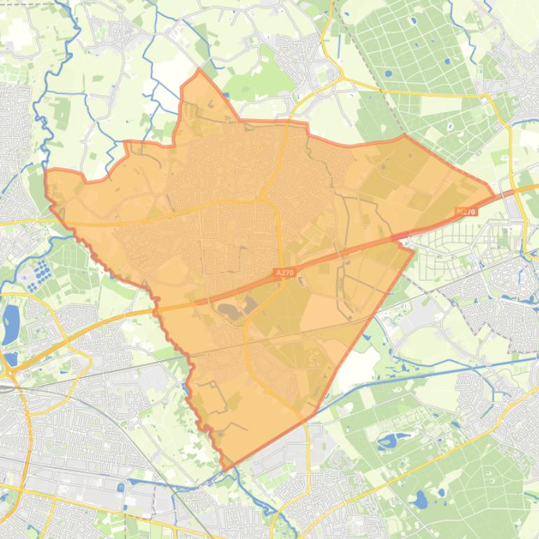 Kaart van de wijk Nuenen.