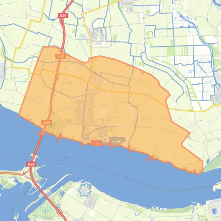 Kaart van de wijk Numansdorp.