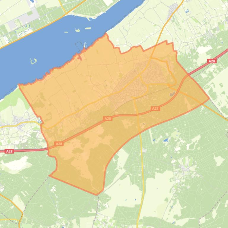 Kaart van de wijk Nunspeet.