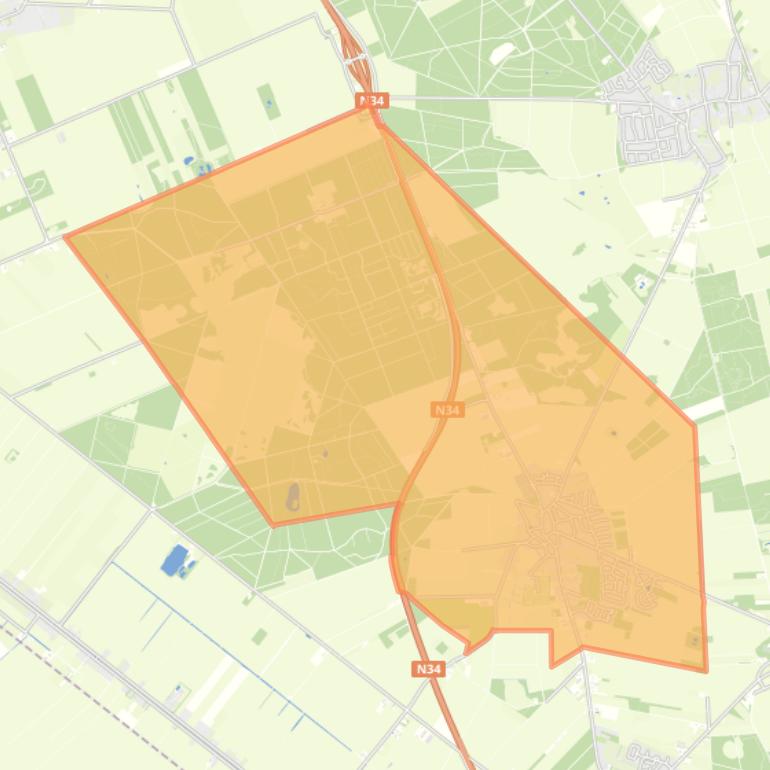 Kaart van de wijk Odoorn.