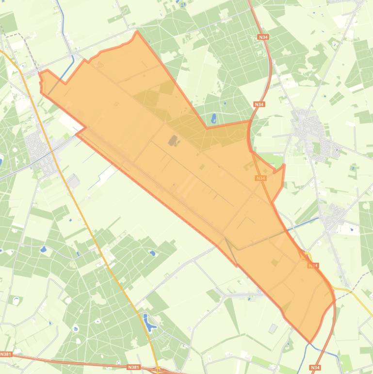 Kaart van de wijk Odoornerveen.