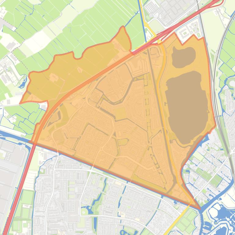 Kaart van de wijk Oegstgeest Noord.