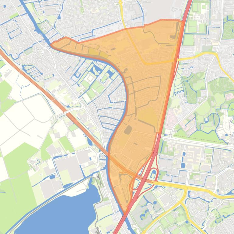 Kaart van de wijk Oegstgeest West.