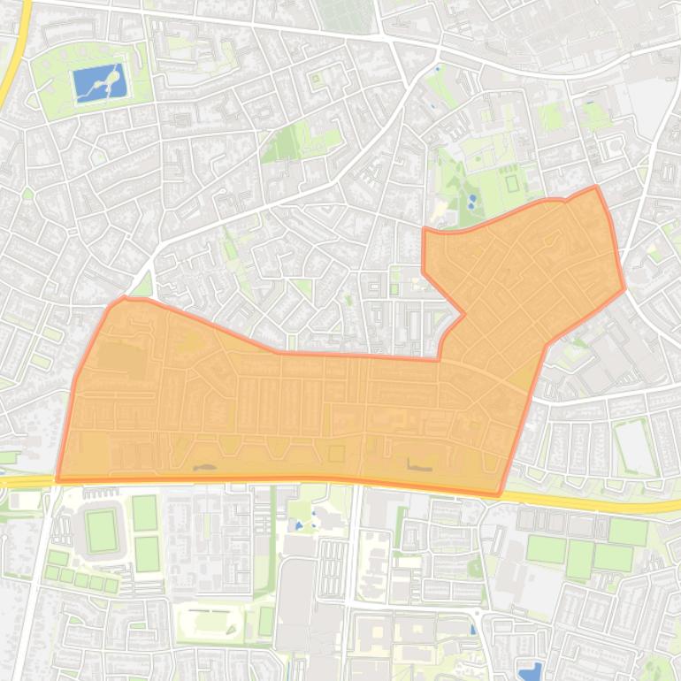 Kaart van de wijk Oerle.