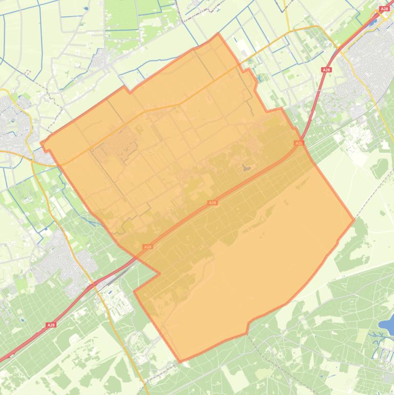 Kaart van de wijk Oldebroek.