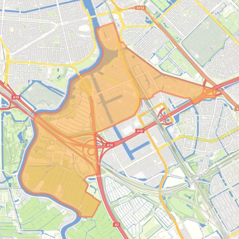 Kaart van de wijk Omval/Overamstel.