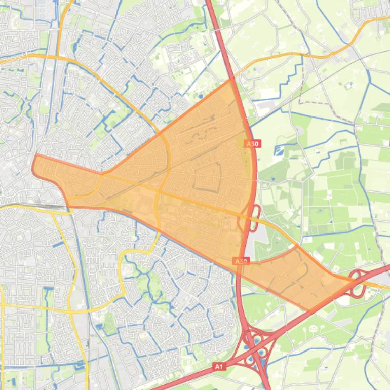 Kaart van de wijk Oost.