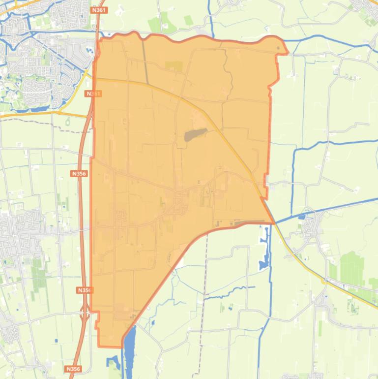 Kaart van de wijk Oost.