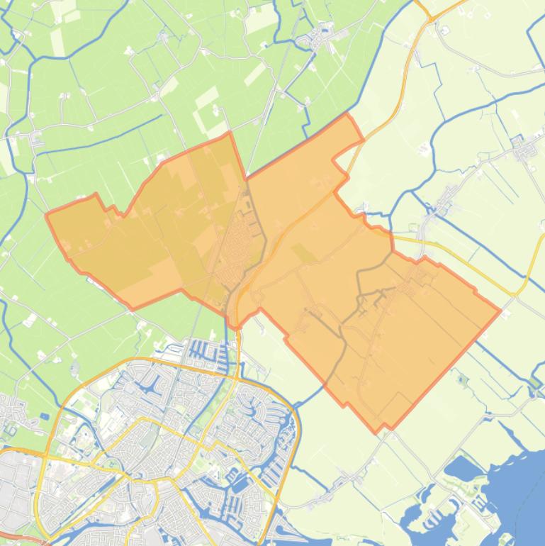 Kaart van de wijk Oost IJlst.