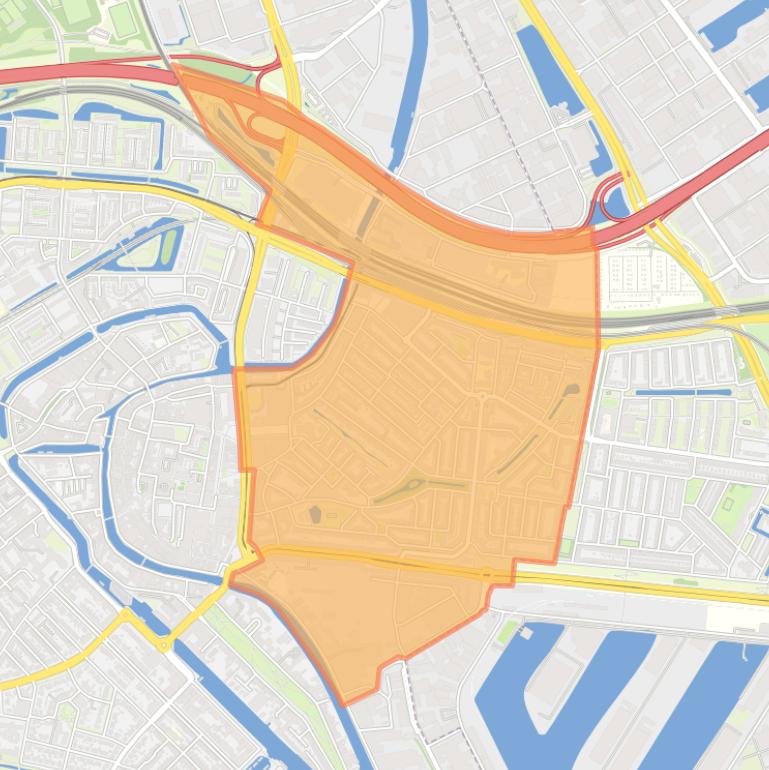 Kaart van de wijk Oost.