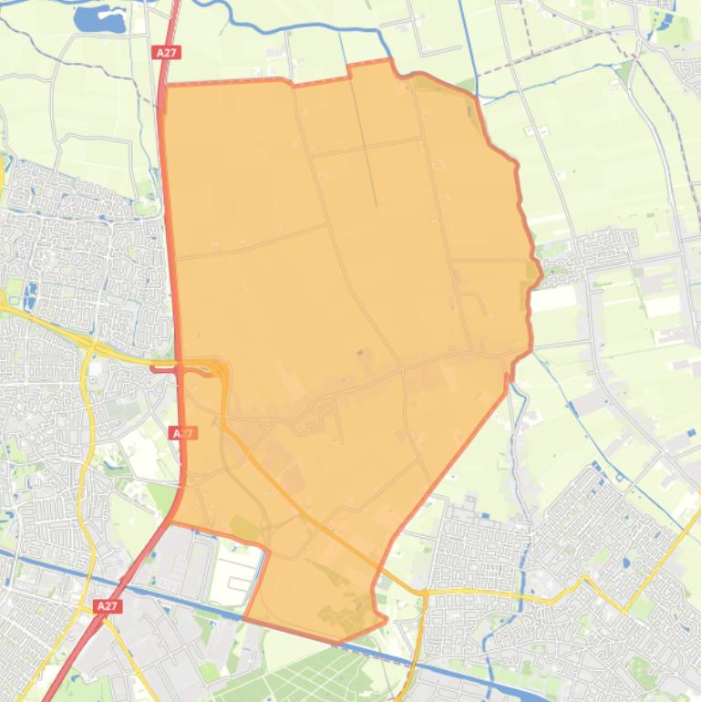 Kaart van de wijk Oosteind.