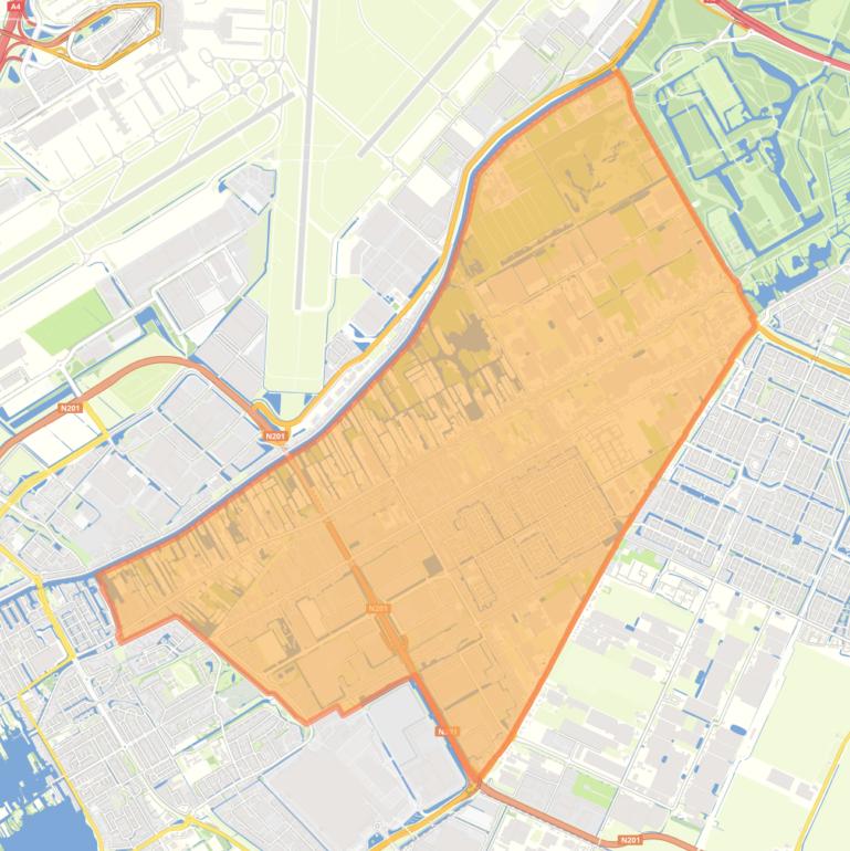 Kaart van de wijk Oosteinde.