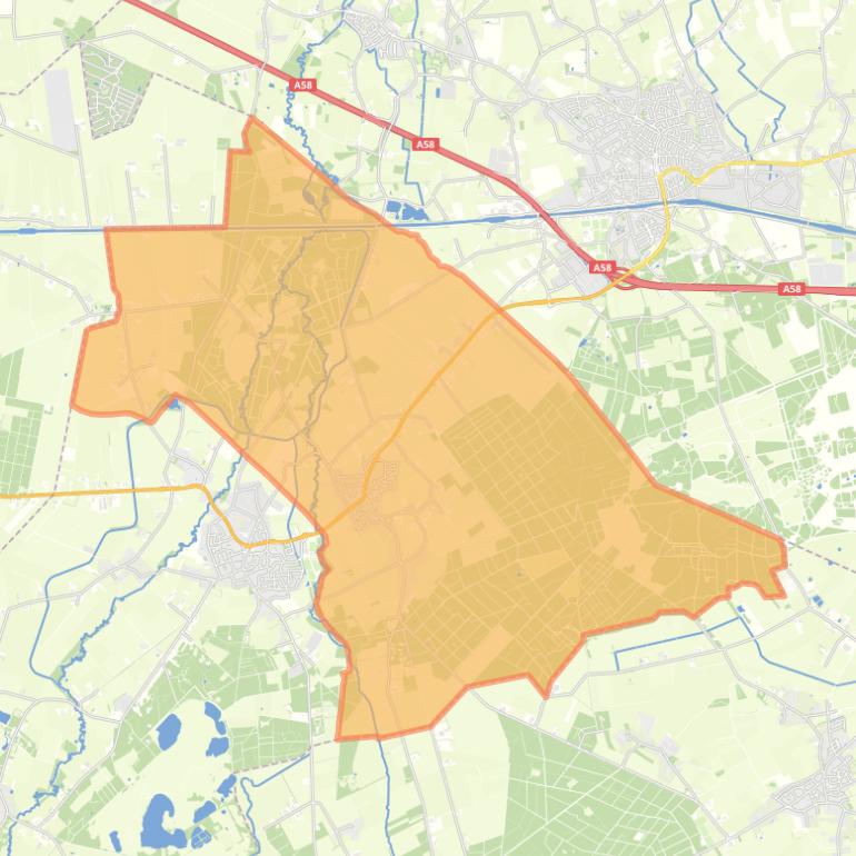 Kaart van de wijk Oostelbeers.