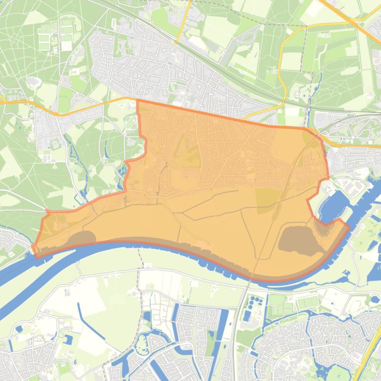 Kaart van de wijk Oosterbeek Zuidoost.