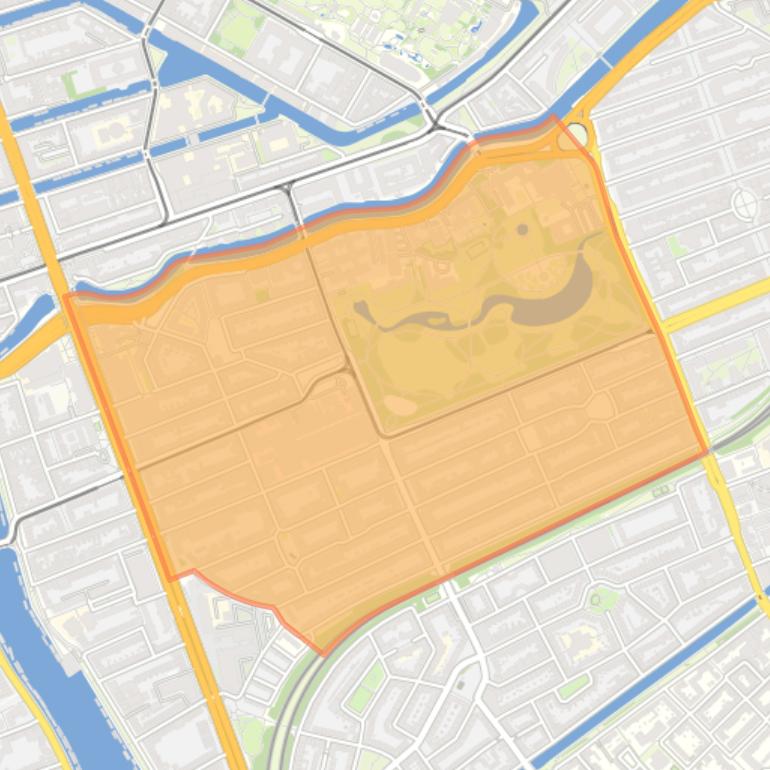 Kaart van de wijk Oosterparkbuurt.