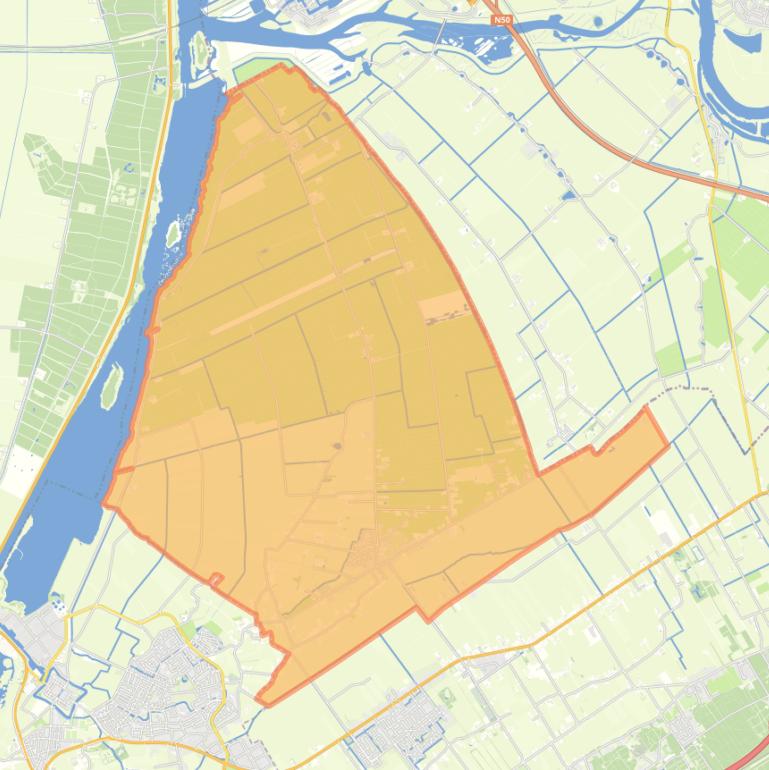 Kaart van de wijk Oosterwolde.