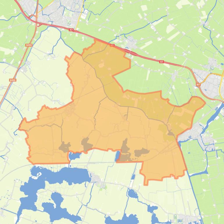 Kaart van de wijk Oosthem.