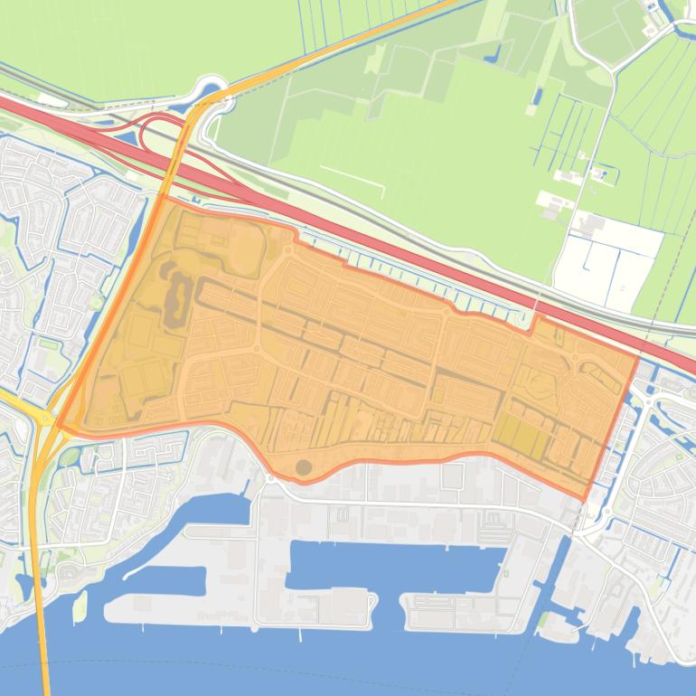 Kaart van de wijk Oostpolder.