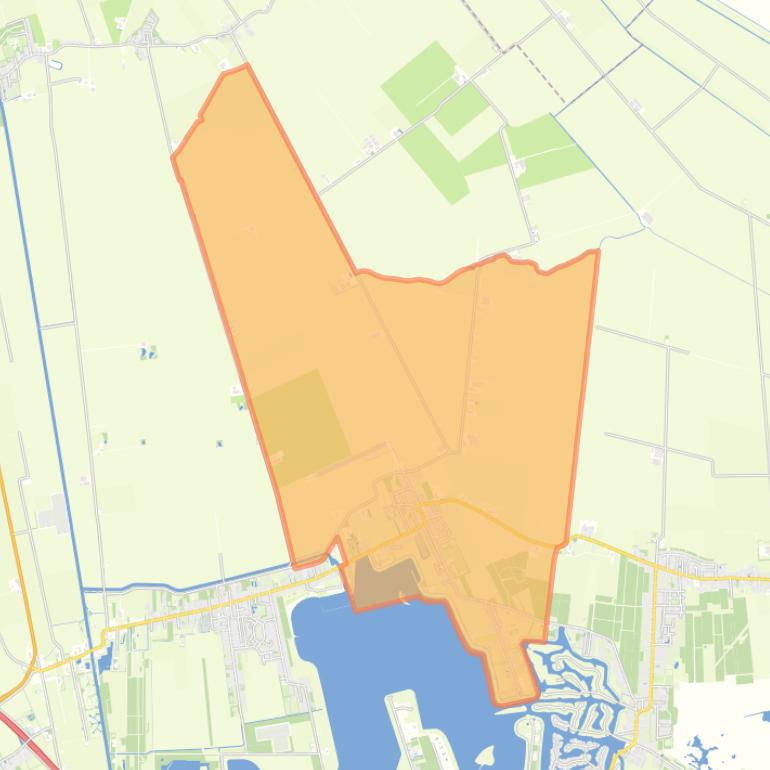 Kaart van de wijk Oostwold.