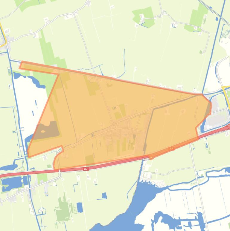 Kaart van de wijk Oostwold.