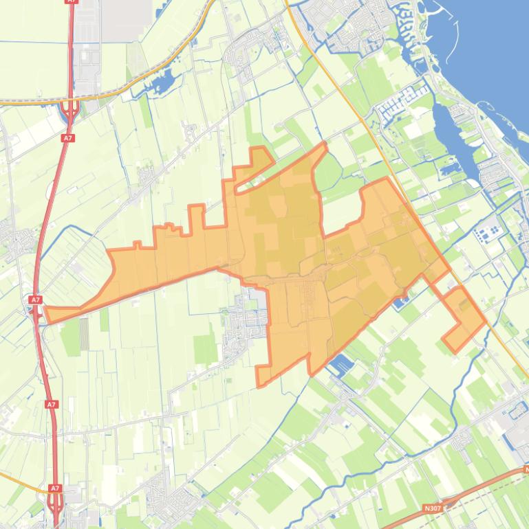 Kaart van de wijk Oostwoud.