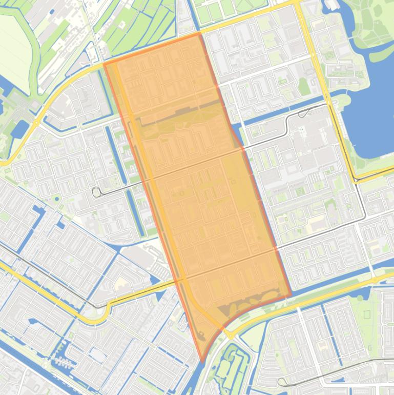 Kaart van de wijk Osdorp-Midden.